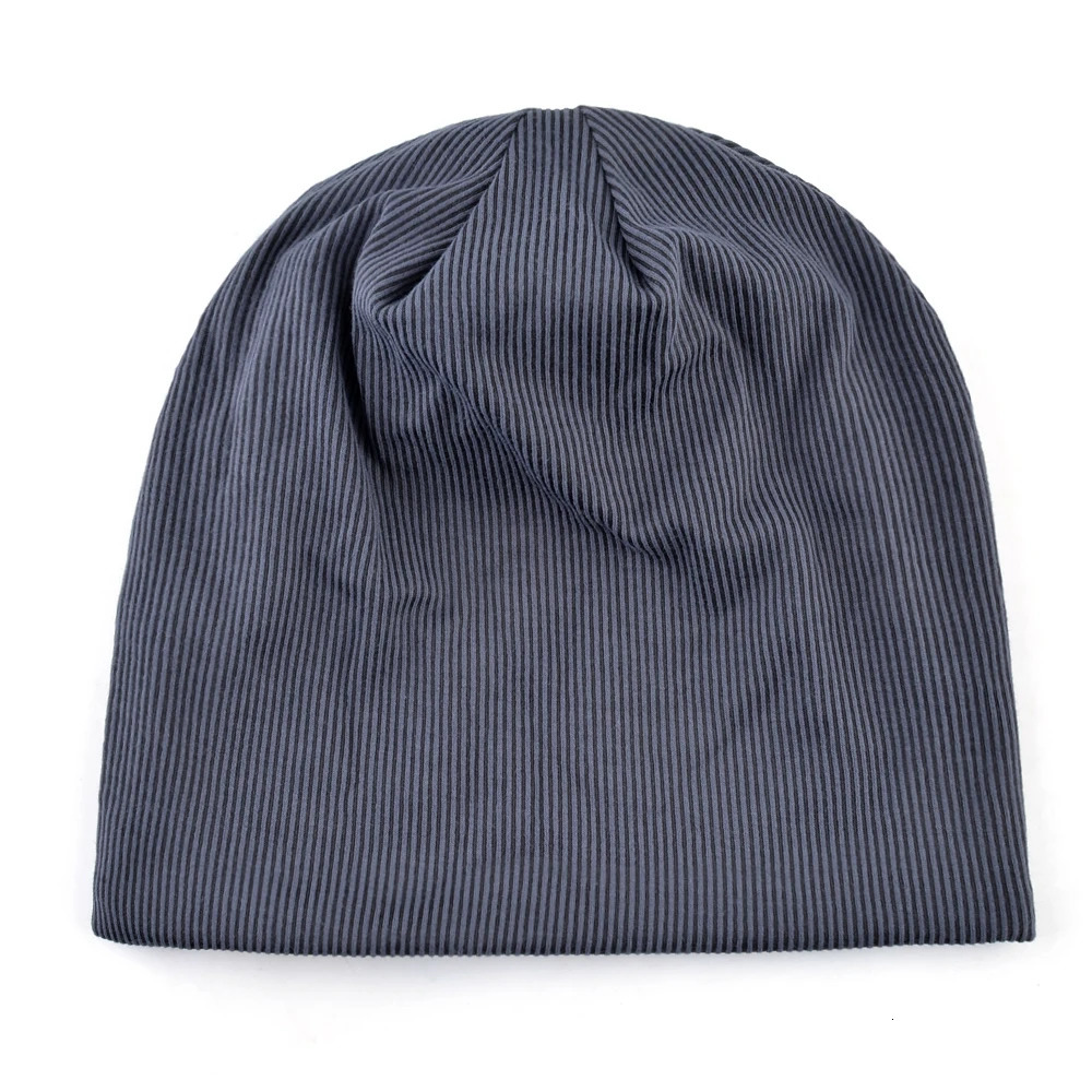 Fashion Beanies Hat Men Loose Casual Skullies Beanie Outdoor Solid Color Knitted Striped Bonnet Hats Mens Autumn Spring Gorras 250730