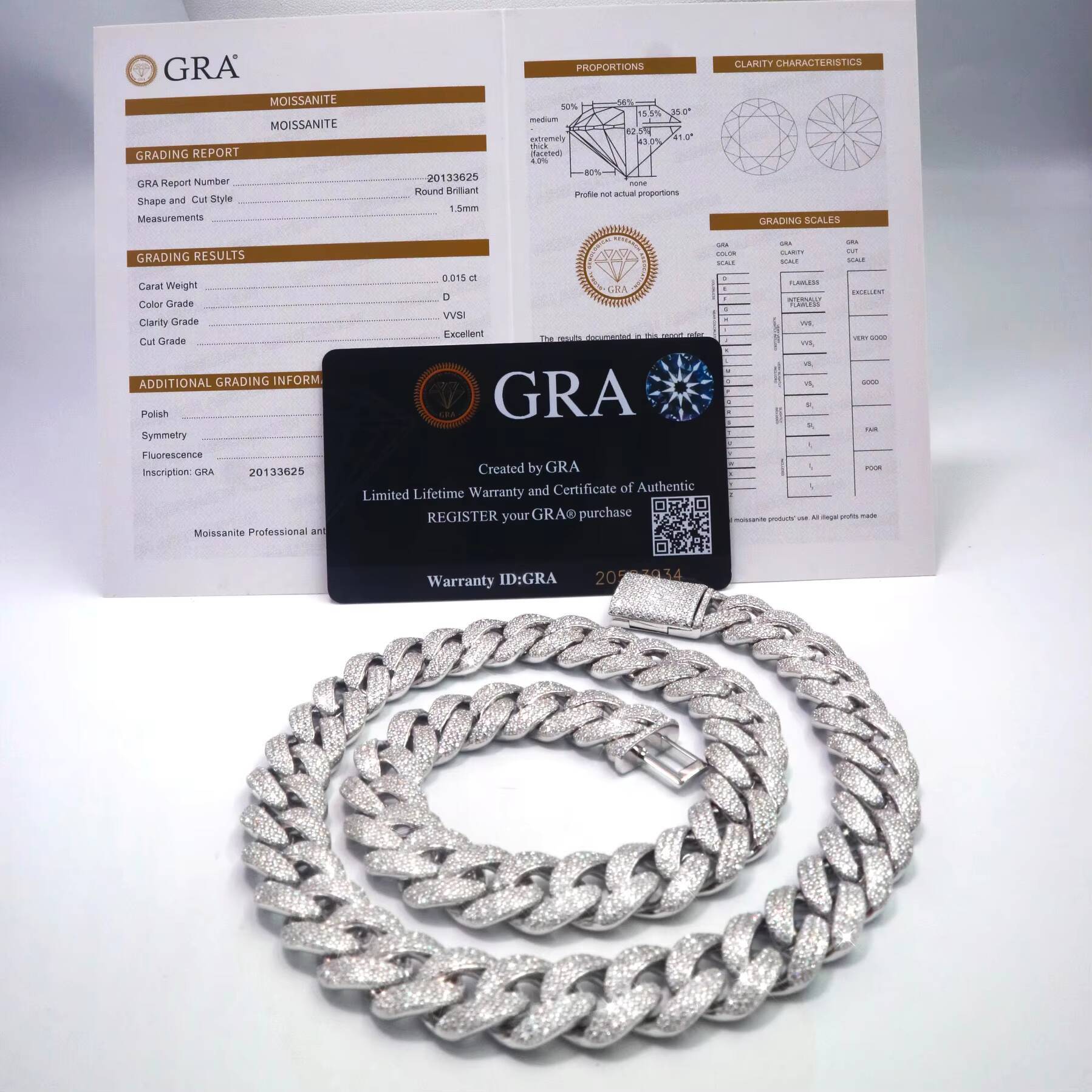 Hip Hop Jewelry 16mm Moissanite Cuban Chain Big Guy 4 Rows 925 Silver Miami Moissanite Cuban Link Chain