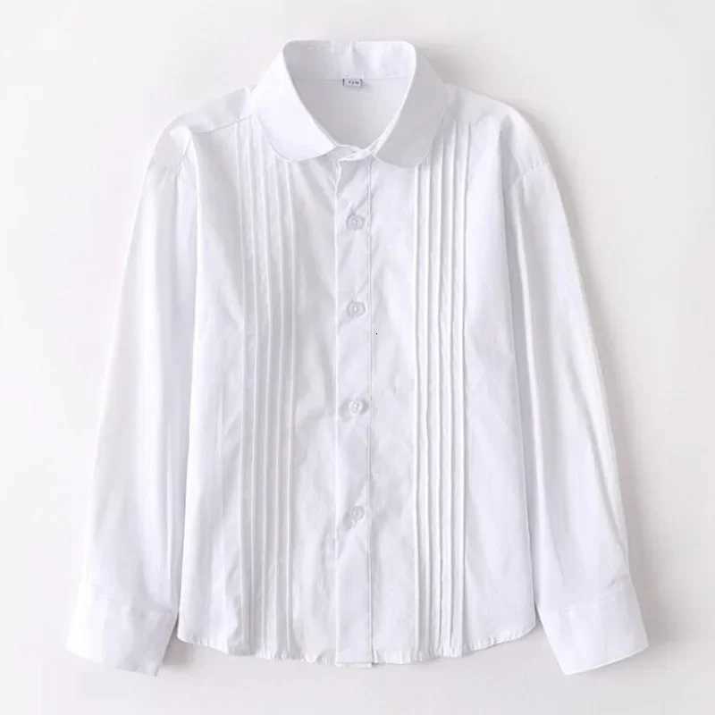 100% Cotton Long Sleeve Shirts for Girls School Uniform Toddler Teenager Girl White Blouse Tops Kids Performance Shirt Children Clothes X250806
