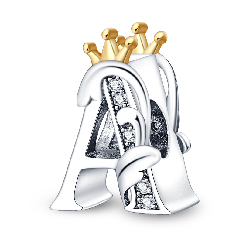 Fit Original Bangle Bracelet DIY A-Z Alphabet Charms Bead 925 Sterling Silver CZ Zircon LOVE Letter Dangle Pendant Jewelry Gift