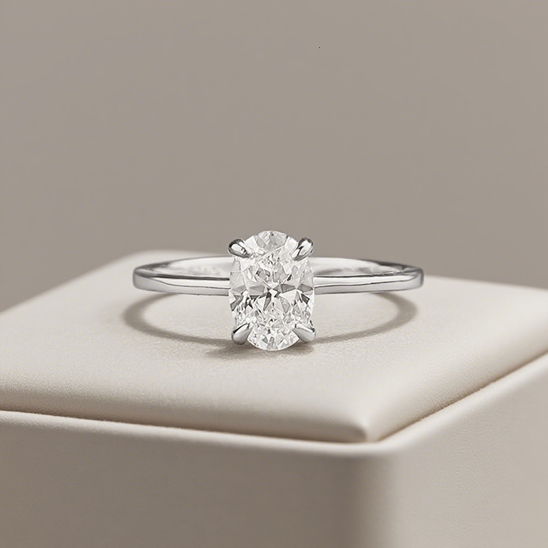 Hui Zhi Wing Jewelry INS Style Pigeon Egg Fashion Basic 1 Single S Silver Wind mond Ring