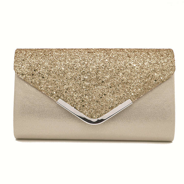 Straight Fashion Style PU Sequin Makeup Evening Bag
