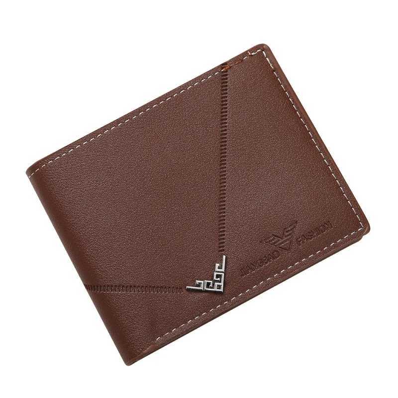 New Mens Wallet Mens Short Money Wallet Mens Youth Simple Fashion Multi-card Space Lychee Grain Horizontal Splicing Leather Wallet XJ250806