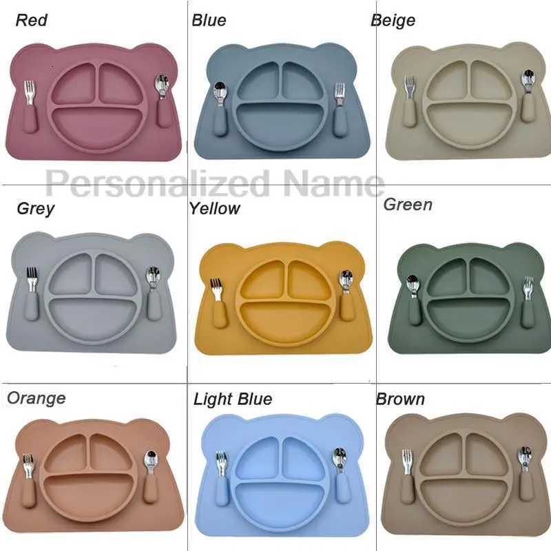 4PCS Baby Silicone Sucker Bowl Plate Cup Mat Spoon Fork Sets Children Non-slip Tableware Baby Feeding Dishes BPA-Free Custom X250806