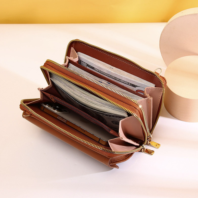 New Double Zipper Crossbody Simple Fashion Horizontal Single Shoulder Small Phone Bag