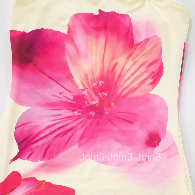 WomenS Floral Printed Strapless Backless Skinny Package Hip Mini Short Dress Causal Holiday Elegant Beachwear Dresses