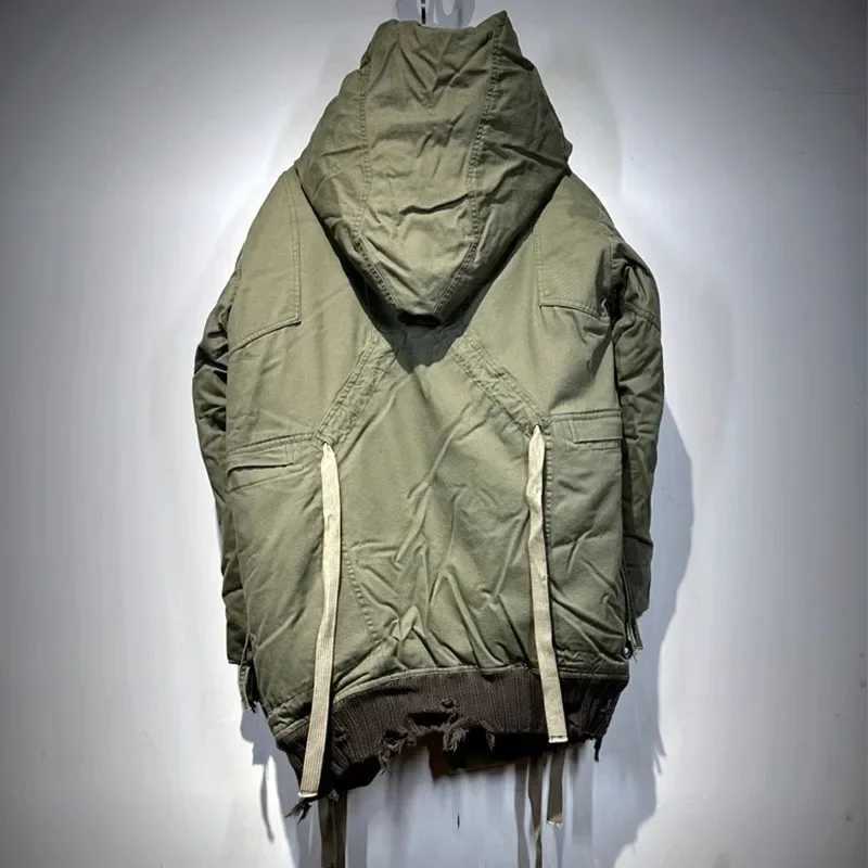 Men Wizard Hat Thickened Warm Down Jackets Mid Length Down Coat Male W250806