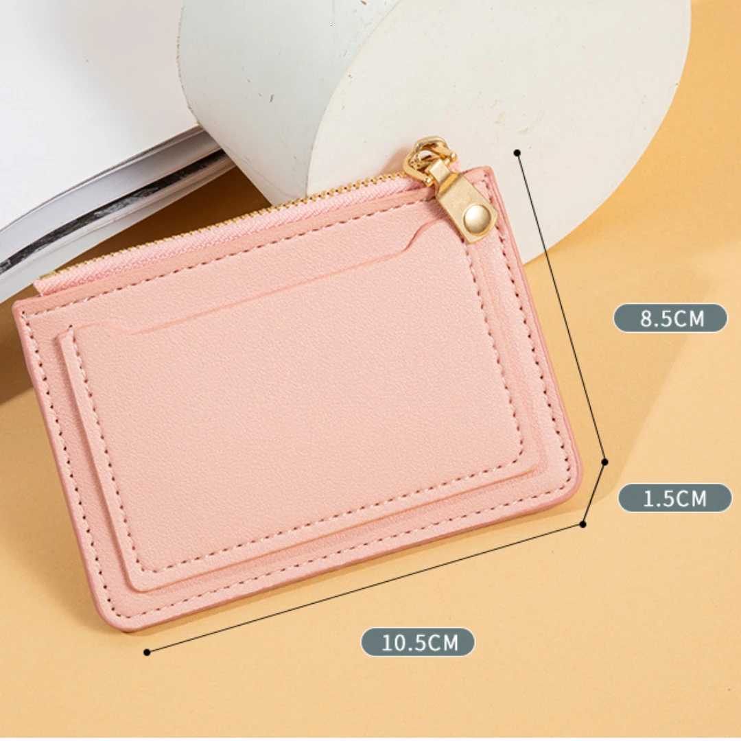 1PC Ultra-Thin Women Men Credit ID Card Holder PU Leather Zipper Fashion Small Wallet Money Bag Case Coin Purse Clip Organizer XJ250806