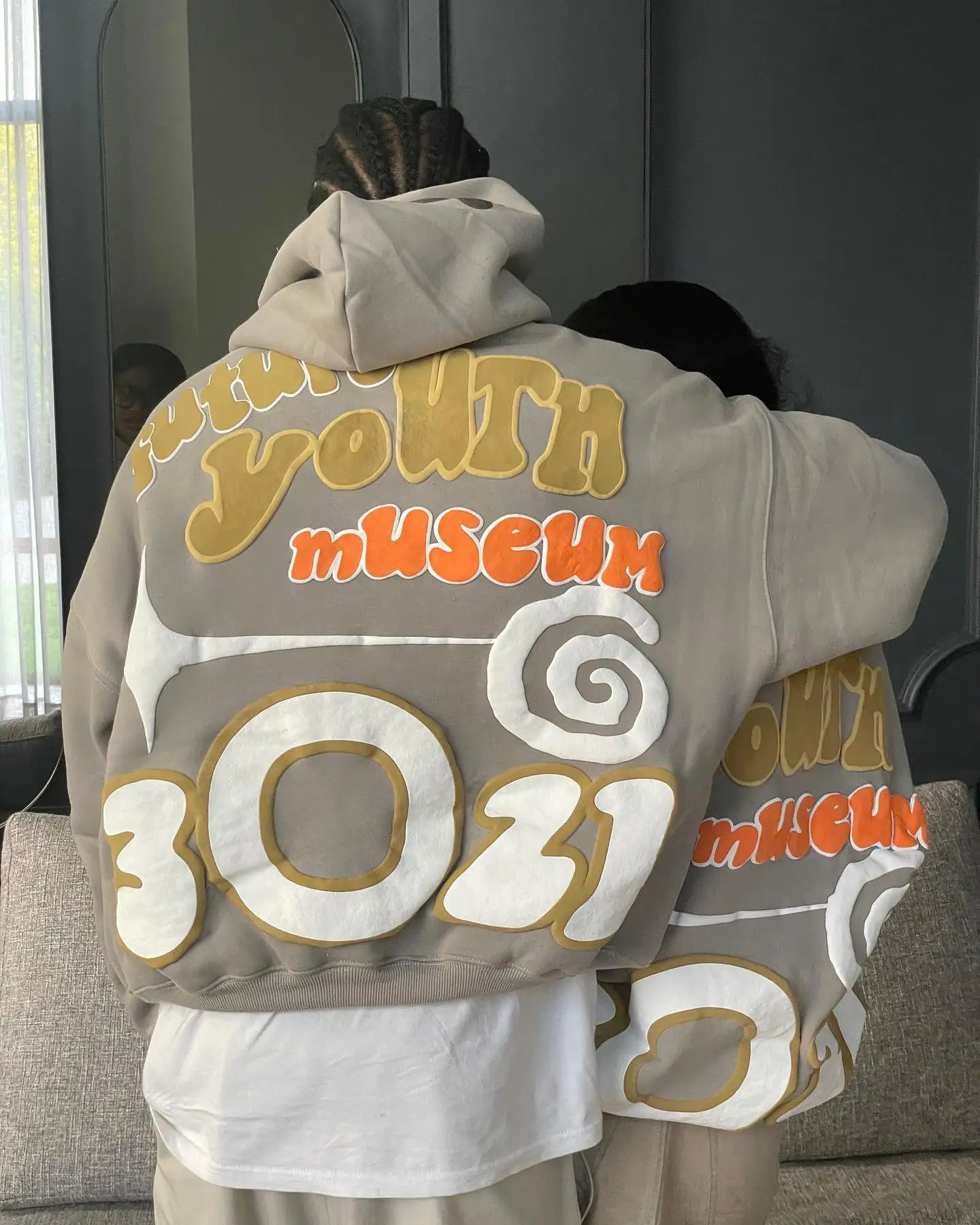 American letter puff print Hoodies Women Couples Y2k Tops Sweatshirt Women Goth Streetwear Grunge Clothing Oversized Hoodie 250805