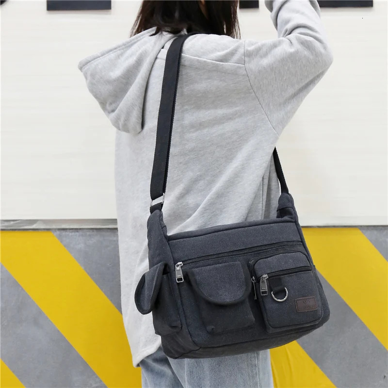 Men Canvas Shoulder Bags Casual Tote Travel Mens Crossbody Bag Messenger Bags Fashion High Quality Handbag 250731
