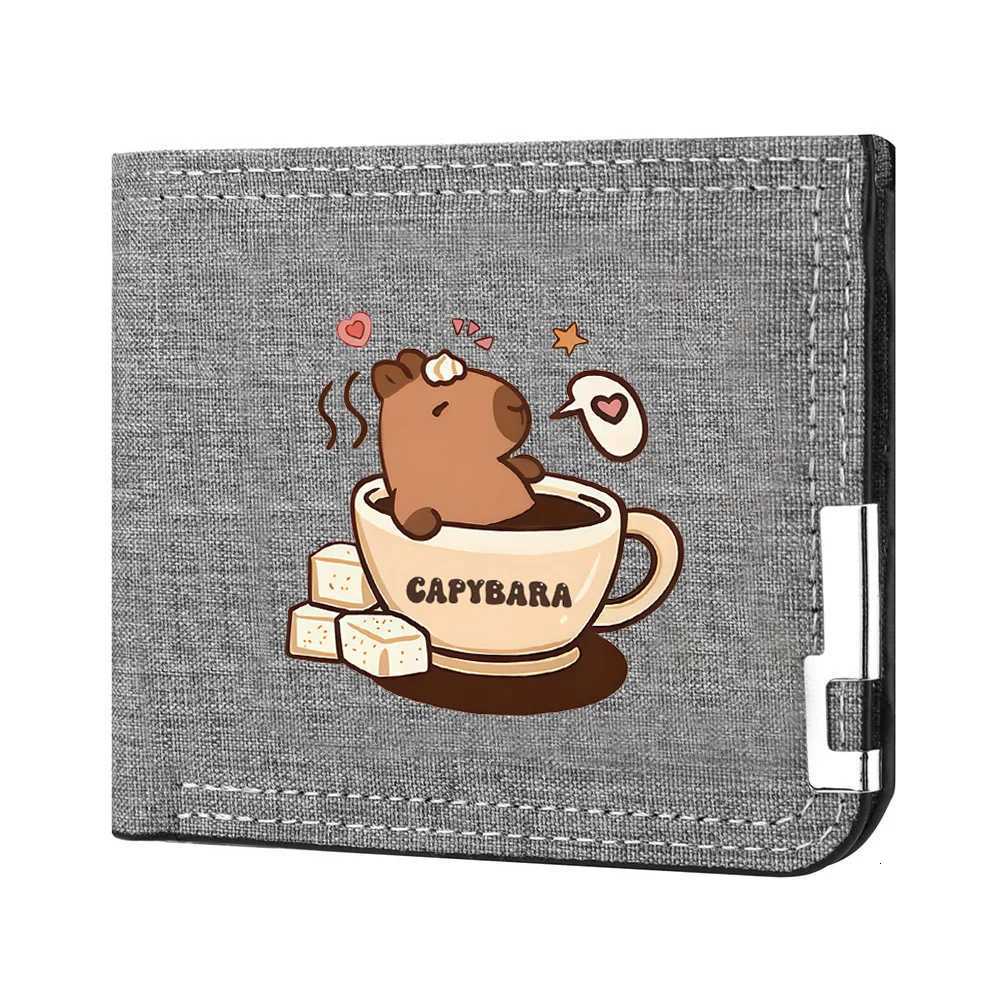 Capybara Anime Mens Wallet Cartoon Pattern Canvas Coin Wallet Men Holder Wallet XJ250806