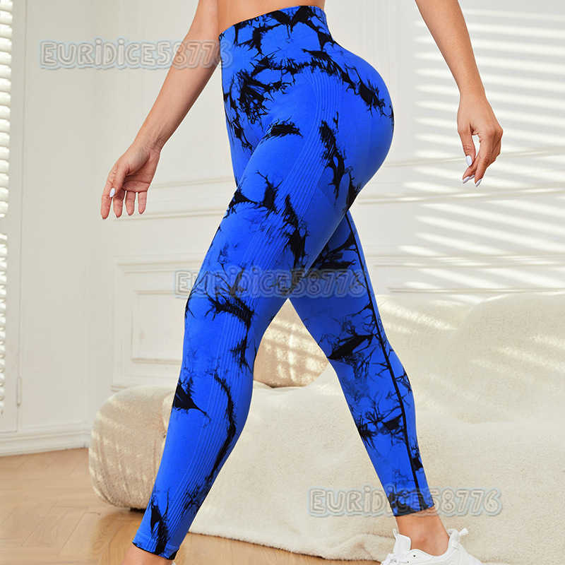 Peach Hip Outdoor Sports Slimming Shaping Yoga Pants for Women Tie-dye Yoga Wear H250806