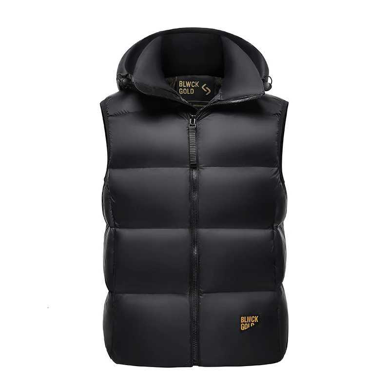 Autumn Winter Men Down Vest Casual Fashion Business British Coat Warm White Duck Down Trend Versatile Male Hooded Jacket Top New W250806