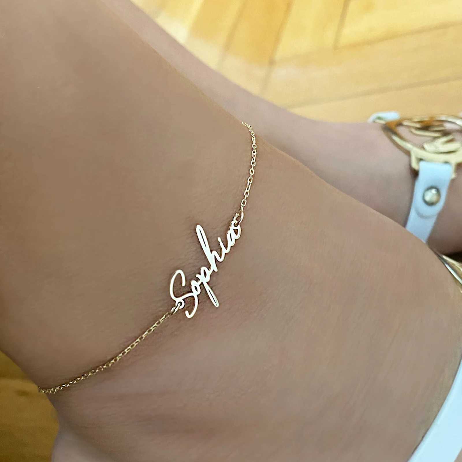 Lemegeton Customized Name Anklets for Women Men Personalized Foot Anklet Stainless Steel Chain Anklet Beach Summer Jewelry Gifts Y250805