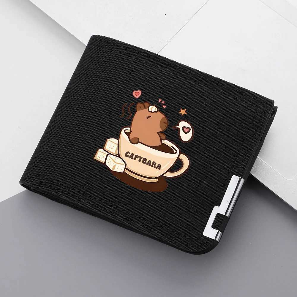 Capybara Anime Mens Wallet Cartoon Pattern Canvas Coin Wallet Men Holder Wallet XJ250806