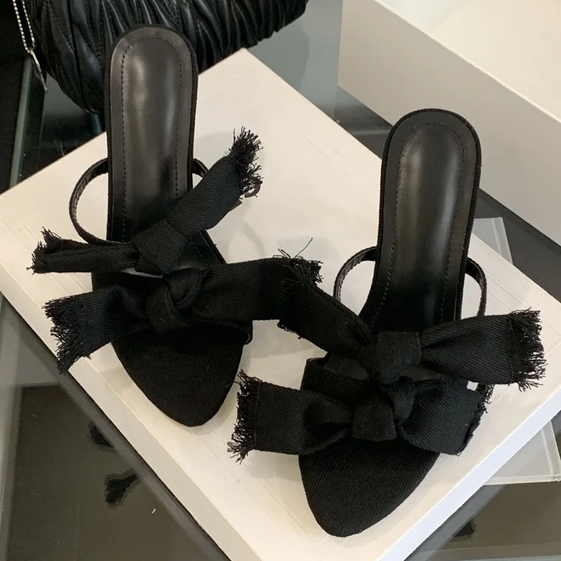 Eilyken 2026 Summer Pointed Toe Women Slippers Sexy Thin High Heels Banquet Prom Sandals Fashion Female Shoes 250731