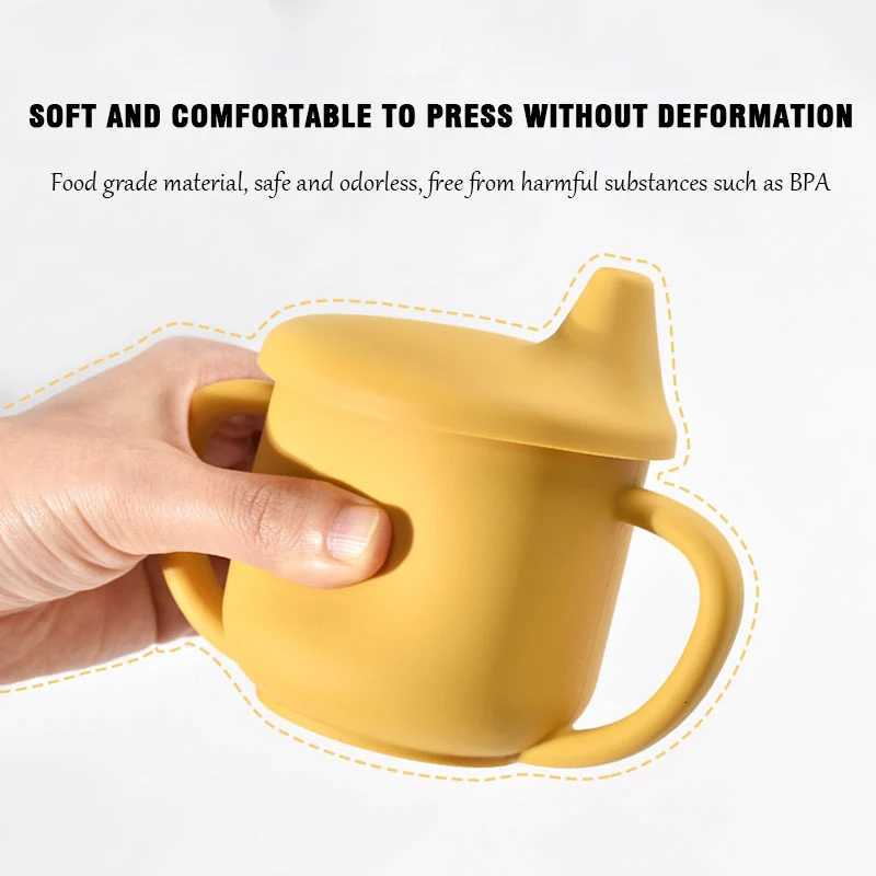 100% Food Grade Silicone Baby Feeding Drinkware Double Handle Leakproof Kids Learning Drink Cup BPA Free Toddler Water Bottle X2508061