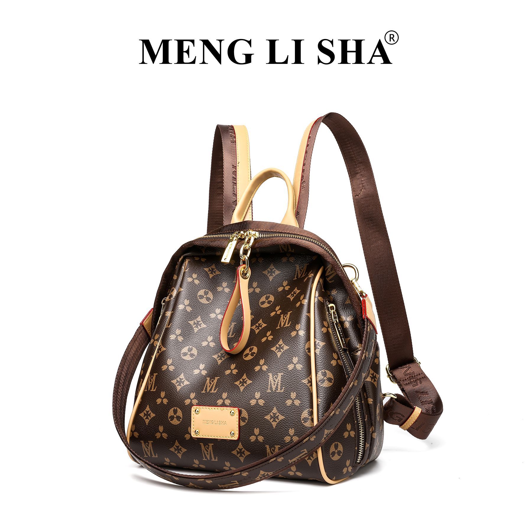 2025 MENG LI SHA Korean-style trendy backpack for women new style for spring and summer 2025 with a sense of high-end lightweight stylish large-capaci