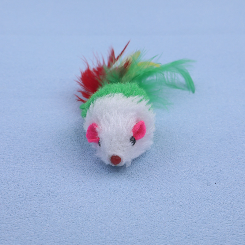 Westrice Cat Pet Toy Long-haired variety of colors rabbit tail feathers cat toy mouse bite amused 1piece Cat Pet Toy 201217
