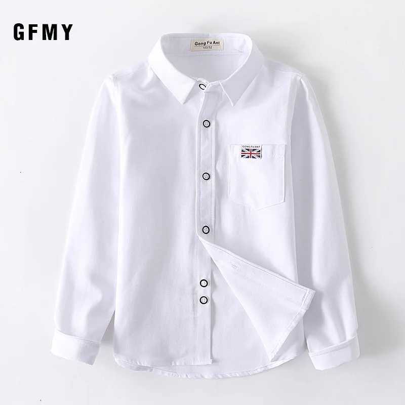 Boys Girls White Shirts for Students Uniform Long Sleeve Cotton Blouse Teenagers School Clothes Formal Wear 4 6 8 10 12 Years X250806