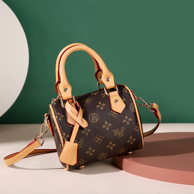 MKF designer bag free shipping Light luxury genuine leather High quality casual Boston bag versatile classic vintage handbag for woman
