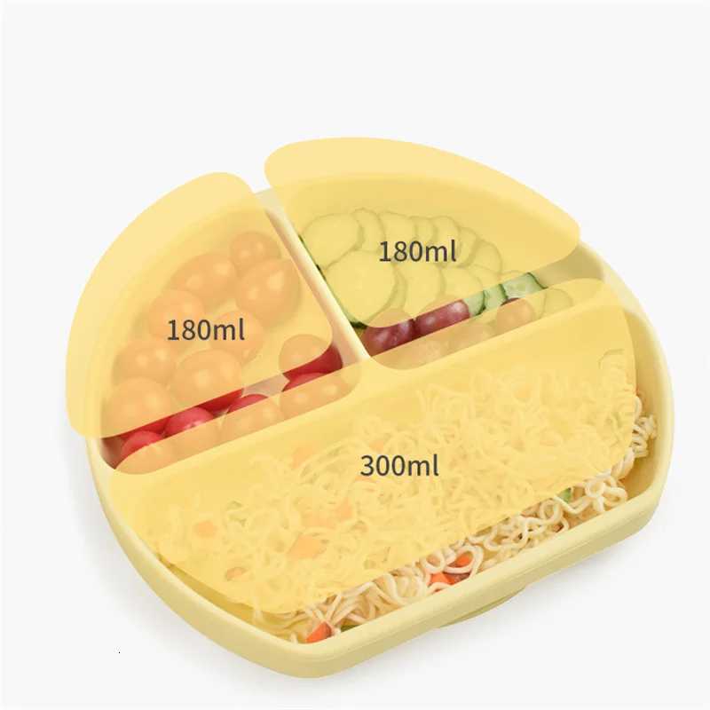 5PCS Silicone Dishes for Baby Feeding Set Sucker Bowl Plate Cup Bibs Spoon Fork Baby Safe Dining Plate Children Tableware X250806