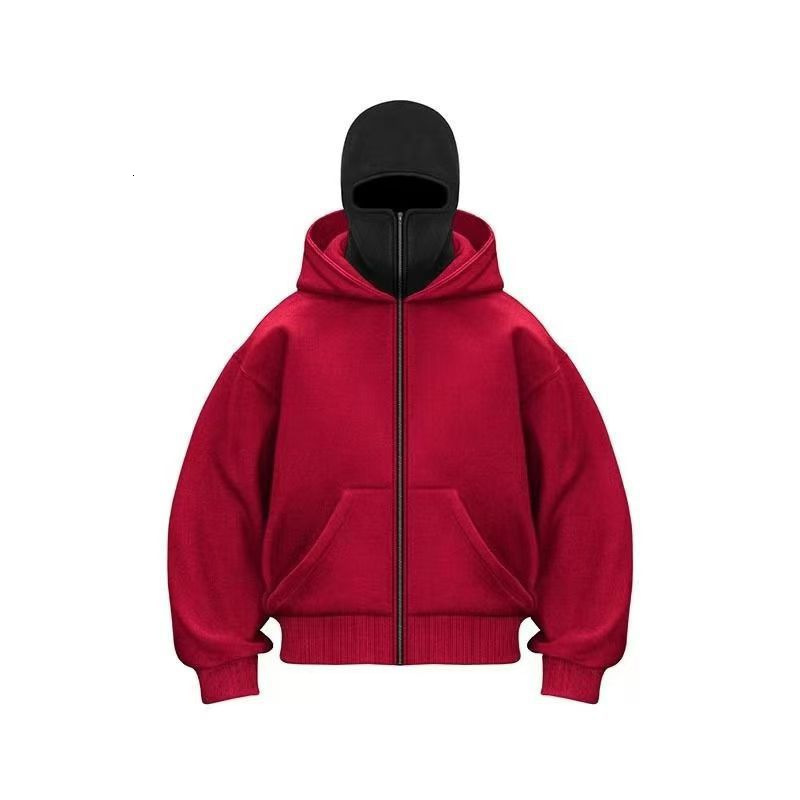 Light Board Ins New Zipper Hooded Sweatshirt Jacket Unisex Double Hood Autumn Winter Couple Top
