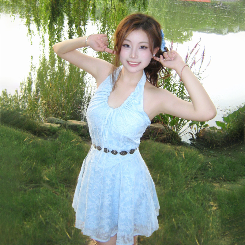 2025 summer European and American style summer new women's sexy backless jacquard pure desire high waist slim trend fit dress wholesale new desig