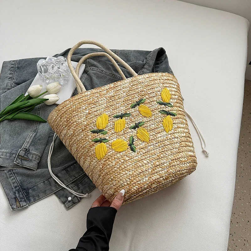 Womens Large Capacity Shoulder Bag Summer Straw Woven Basket Handbag Fashion Female Luxury Designer Beach Bag Shopper Tote M250806