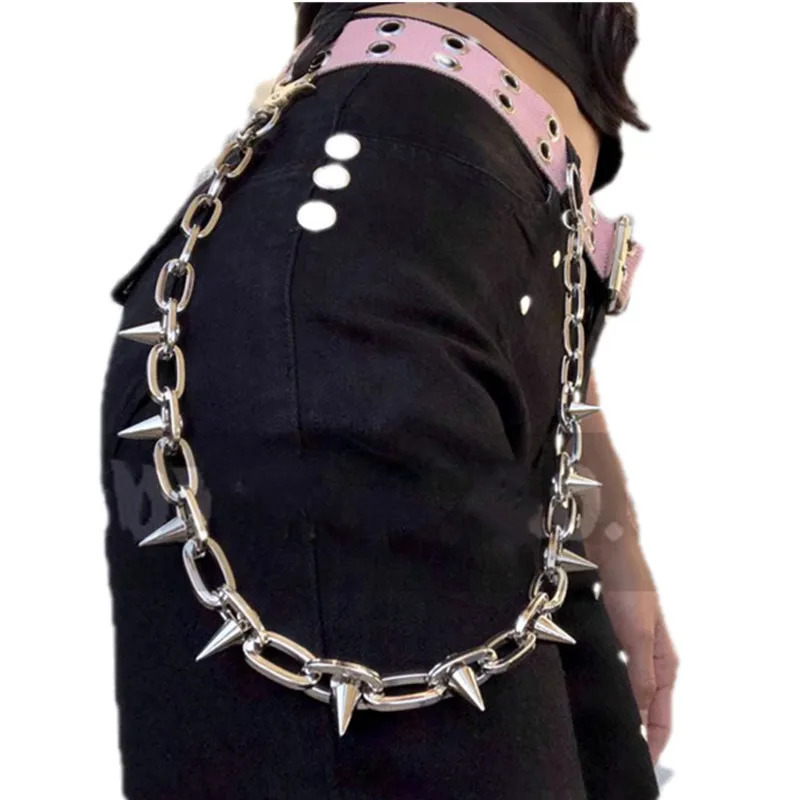 Halloween Big Spike Hip Hop Rock Goth Punk Hipster Trousers Chains Pant Jean Keychain Portachiavi Gothic Accessories Party Gifts 250806