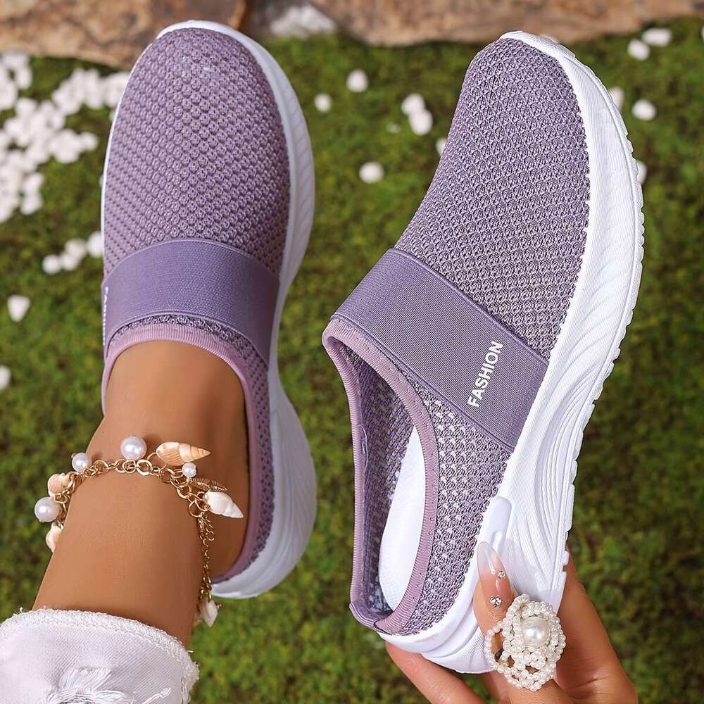 Women's Summer Indoor Casual Breathable Mesh Slip-On Soft Sole Comfortable Lazy Shoes