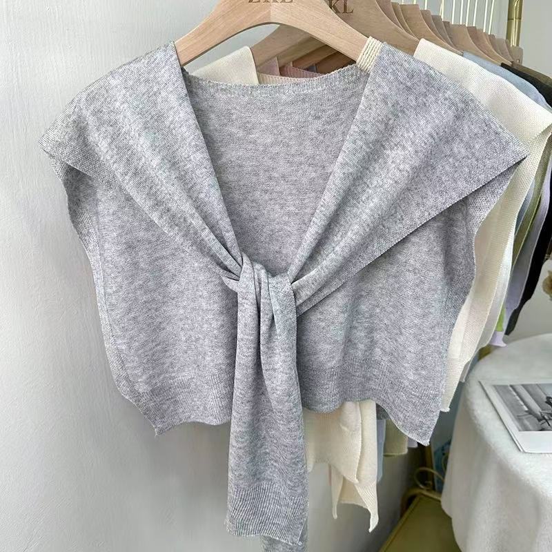 K1599 Scarf women's autumn and winter Korean style versatile student winter knitted wool solid color young ladies thick warm neck scarf