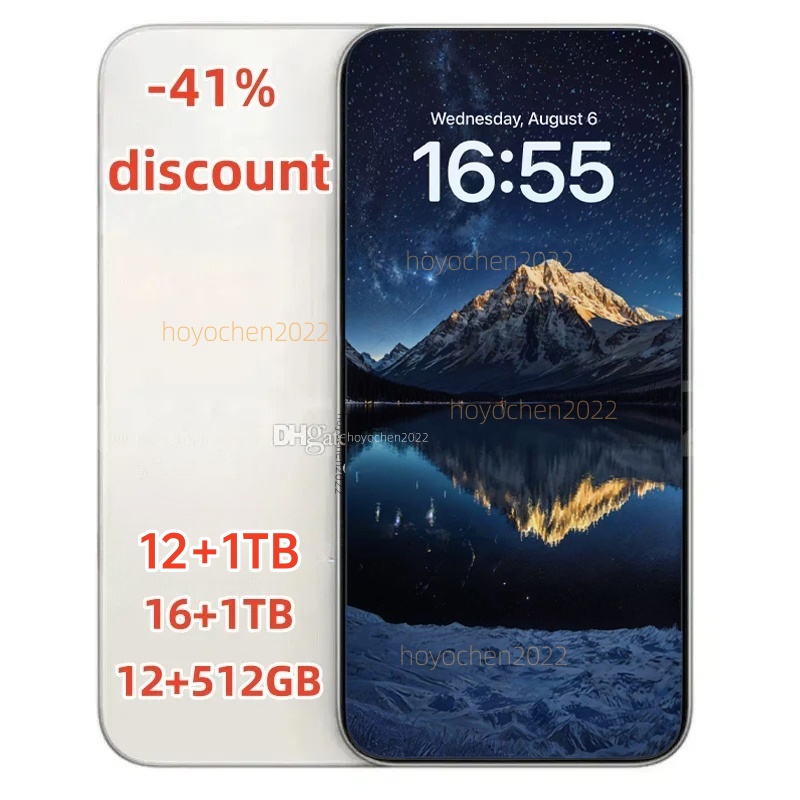 i17 i16 Pro Max Smartphone with Face ID 20MP Camera Global Model English Version, 16GB + 1TB Storage, Full HD Display, Dual SIM, GPS Capabilities