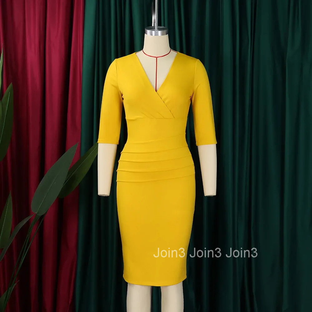 White Dress Women Mid Length Dresses V Neck Bodycon Sexy Elegant Splice Party Night Work Elegant Vestidos Slim High Waist Club