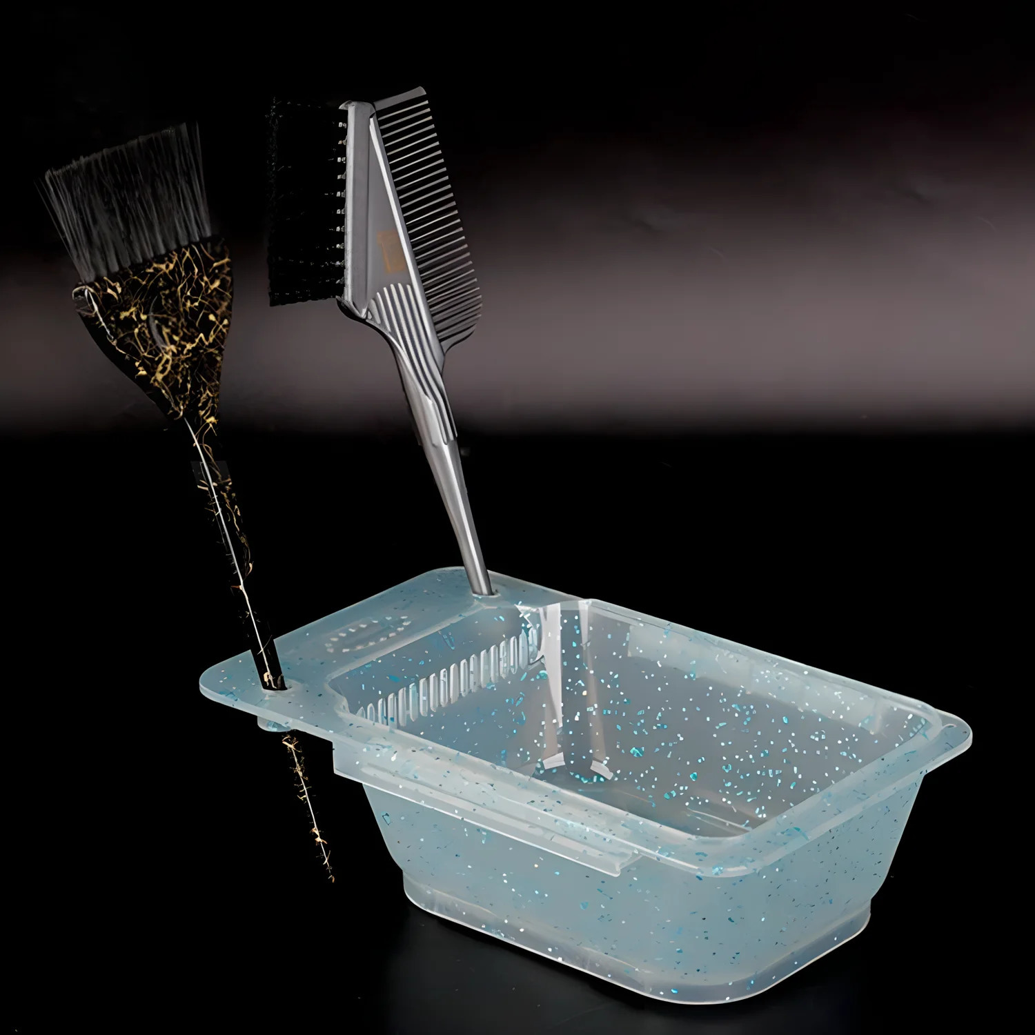 3pcs/set Glitter Hair Coloring Bowl for Salon Barber Dye Cream Mixing Container with Teeth Highlight Bleach Tnit Mixer Set 1880 250805