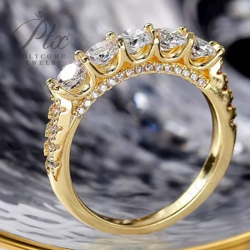 Custom Ring Band 925 Silver 10K 14K 18K Gold D VVS1 Moissanite Lab Grown Diamond High Quality Wedding Engagement Ring for Women