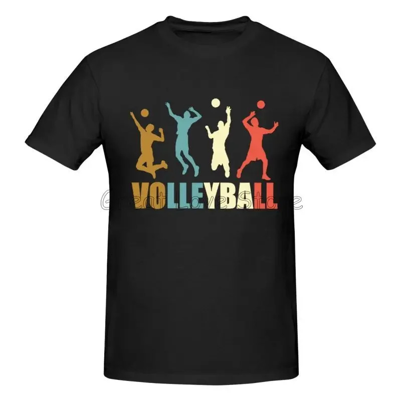 Vintage Retro Style Volleyball Tri Blend Top T-shirts Men Cotton Graphic T Shirt Male Oversized T Shirt Harajuku Streetwear 250806