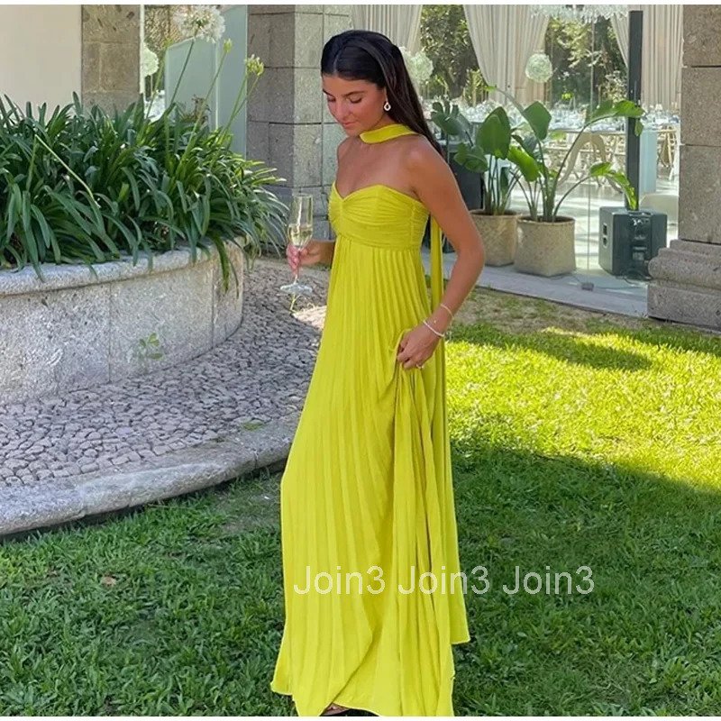 Elegant Strapless Ribbon Long Dress Women Sexy Sleeveless Backless Pleated Party Dresses vestidos para mujer Sexy Evening Robes