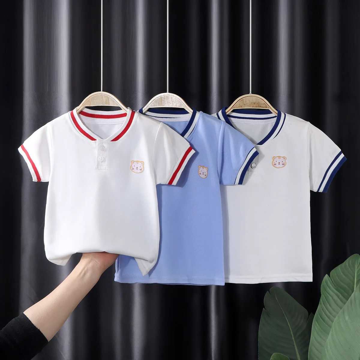 2025 Summer Boys New Childrens T-shirt Boys Short Sleeve Polo Shirt Casual Top for Small and Medium-sized Children X250806