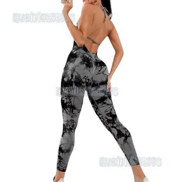 Outdoor Quick-dry Breathable Fashionable Bare-feel Yoga Running Sports Jumpsuit Long Pants Fitness Yoga Wear for Women H250806