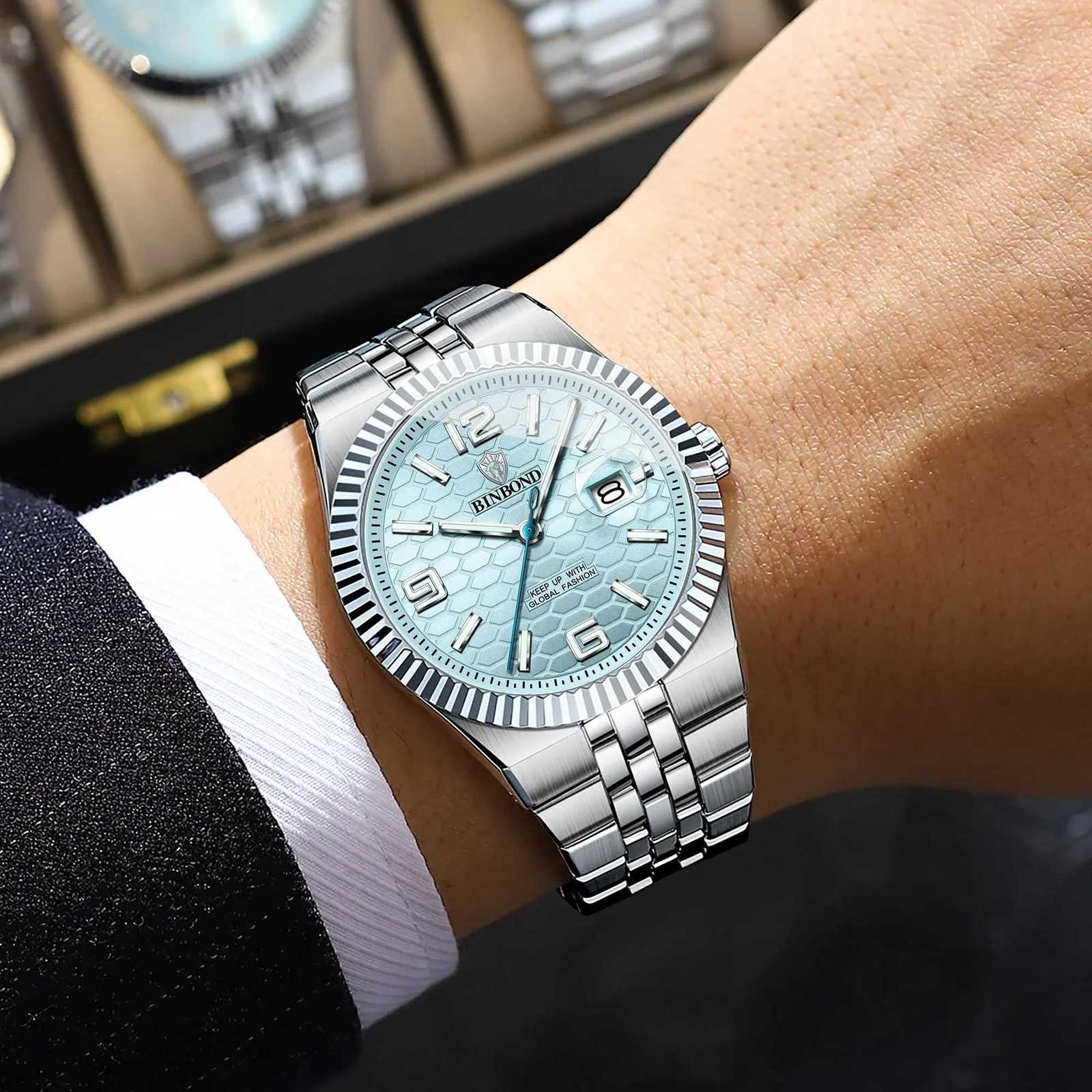 2025 NEW Luxury Quartz Mens Wrist Sport Watch Waterproof Luminous Date Stainless Steel Mens W250806