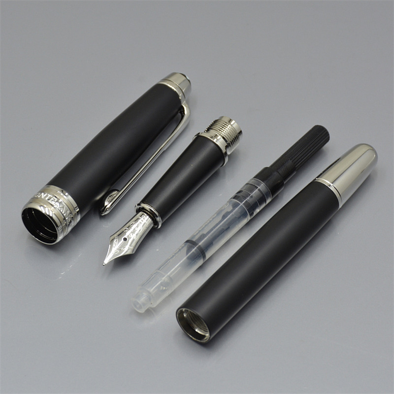 Classics 163 Ballpoint Pen Matte Black Metallic Design Fountain Pens Writing Gift Office Supplies With Serial Number