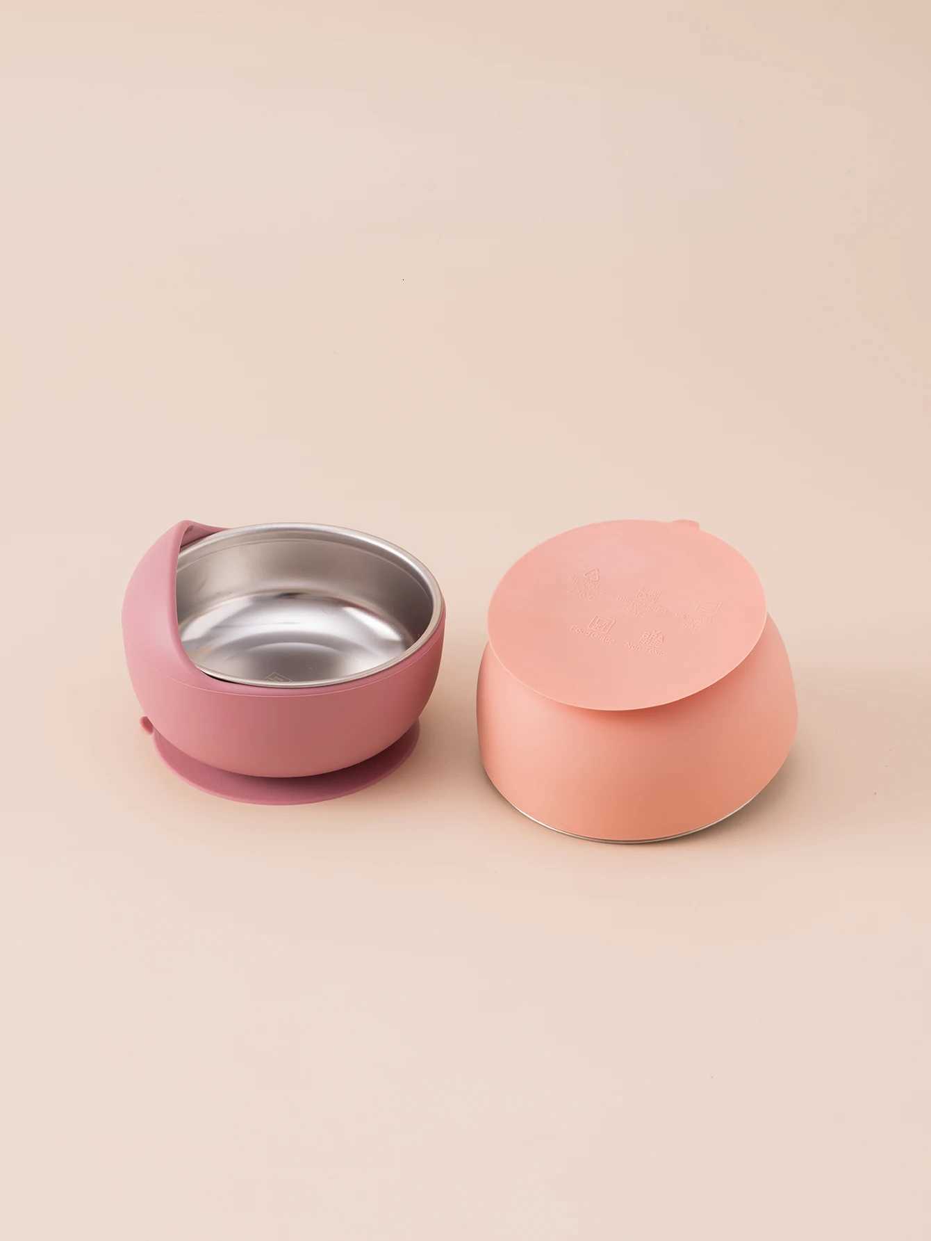 3PCS Baby Feeding Stainless Steel Bowl Fork Spoon Set Detachable Design Silicone Weaning Tableware BPA Free Training Utensils X250806