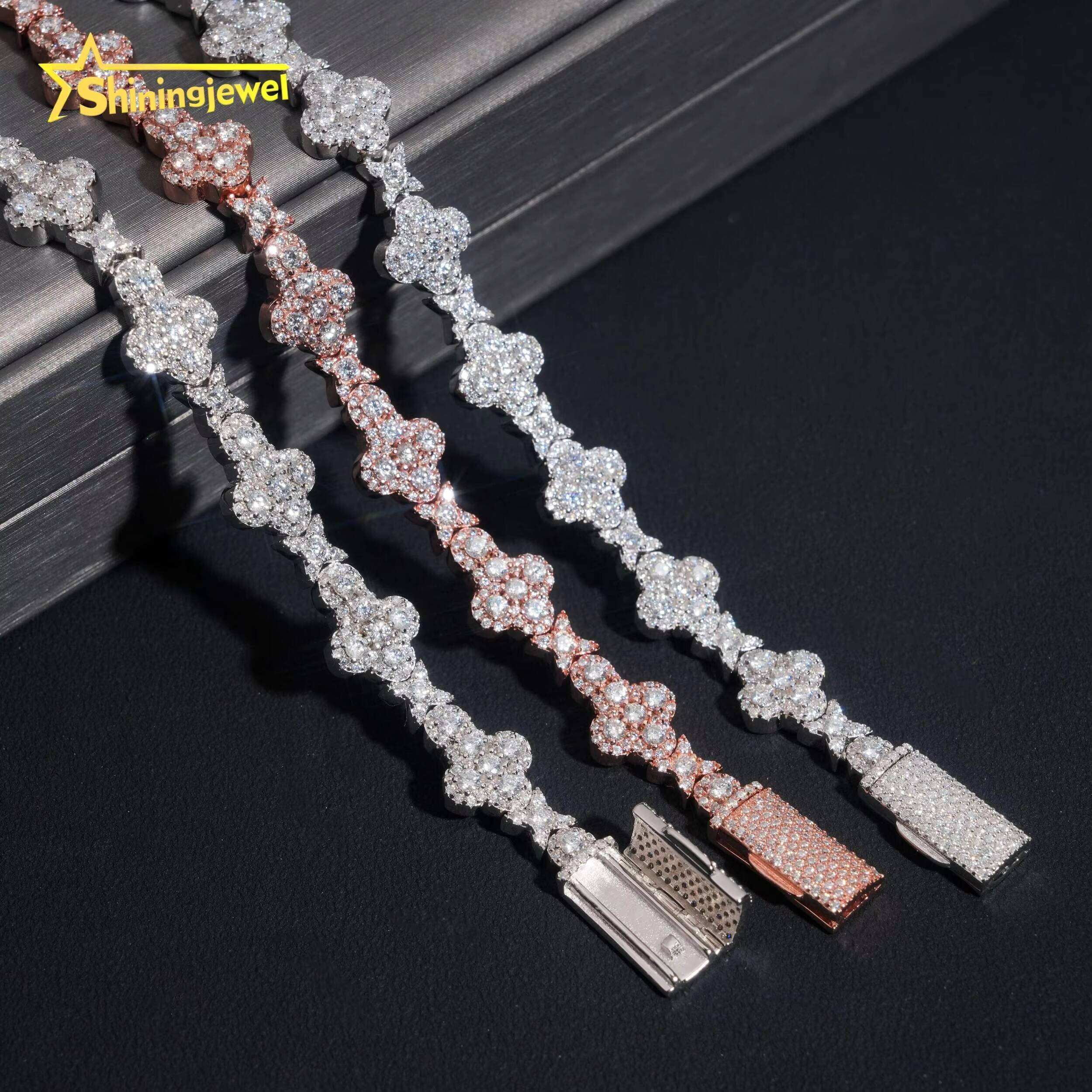Fine Jewelry Hot Selling GRA Certificate Iced Out 925 Sterling Silver Hip Hop Cross Moissanite Bracelet
