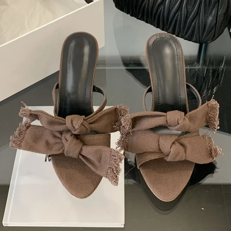 Eilyken 2026 Summer Pointed Toe Women Slippers Sexy Thin High Heels Banquet Prom Sandals Fashion Female Shoes 250731