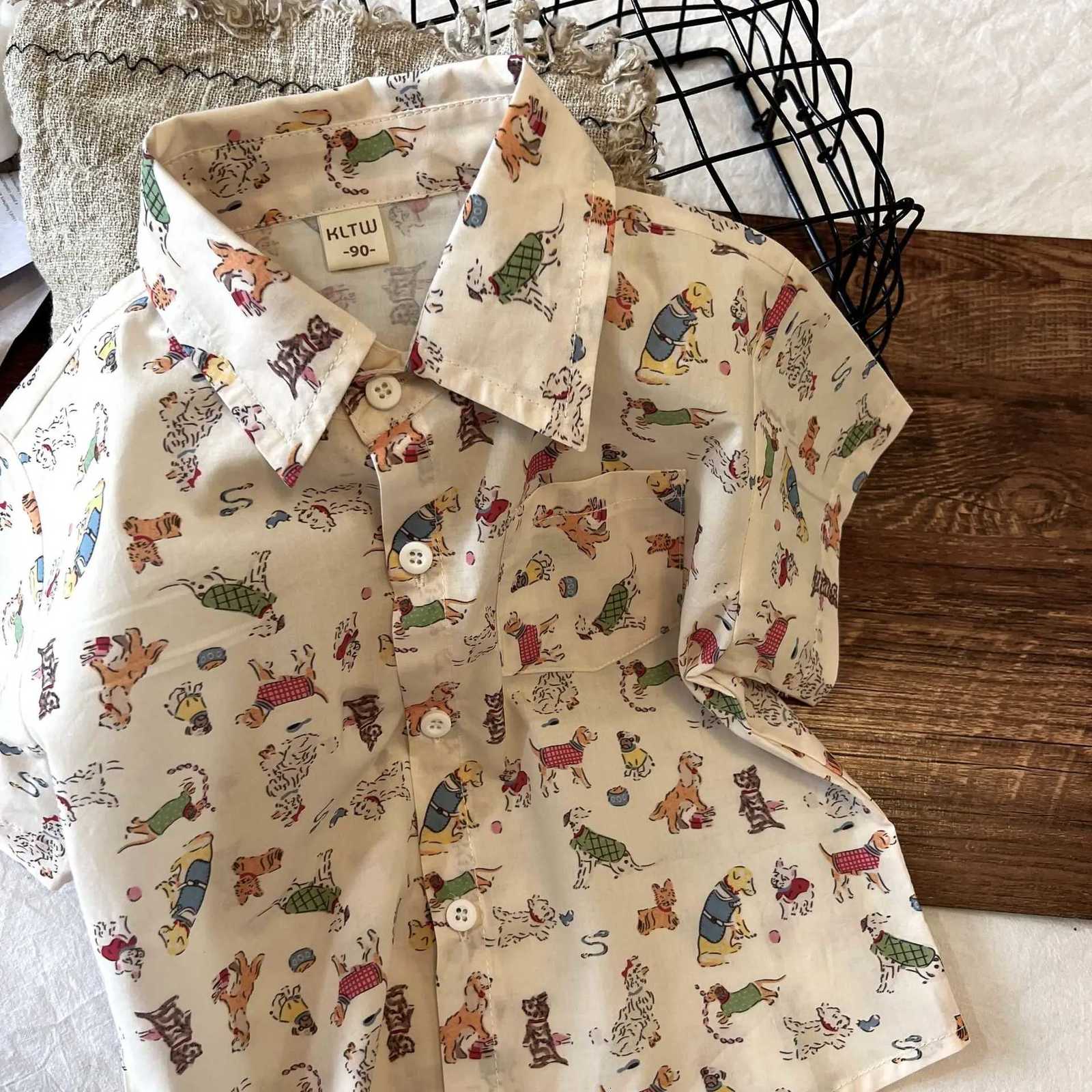 CHIldrens Shirts. Short-sleeved cartoon-sTYle Casual Thin Shirts for Boys and Girls in Summer. X250806