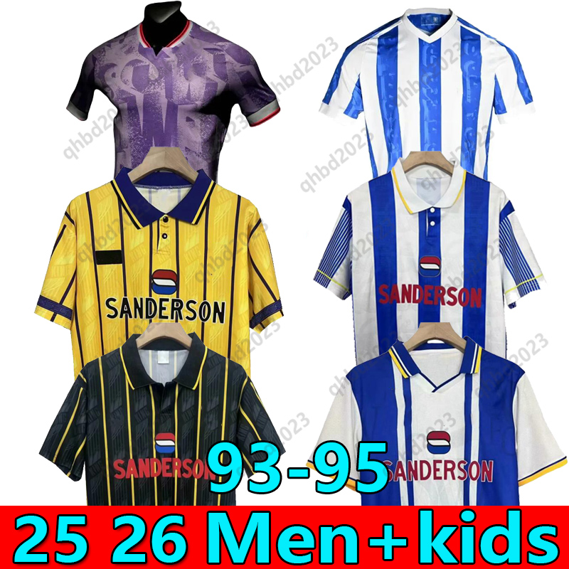 25 26 Sheffield WednesdayS soccer jerseys 2025 Will Vaulks Callum Paterson Michael Smith Tyreeq Bakinson Mallik Wilks kids kit football shirts 93 94 95 retro jersey