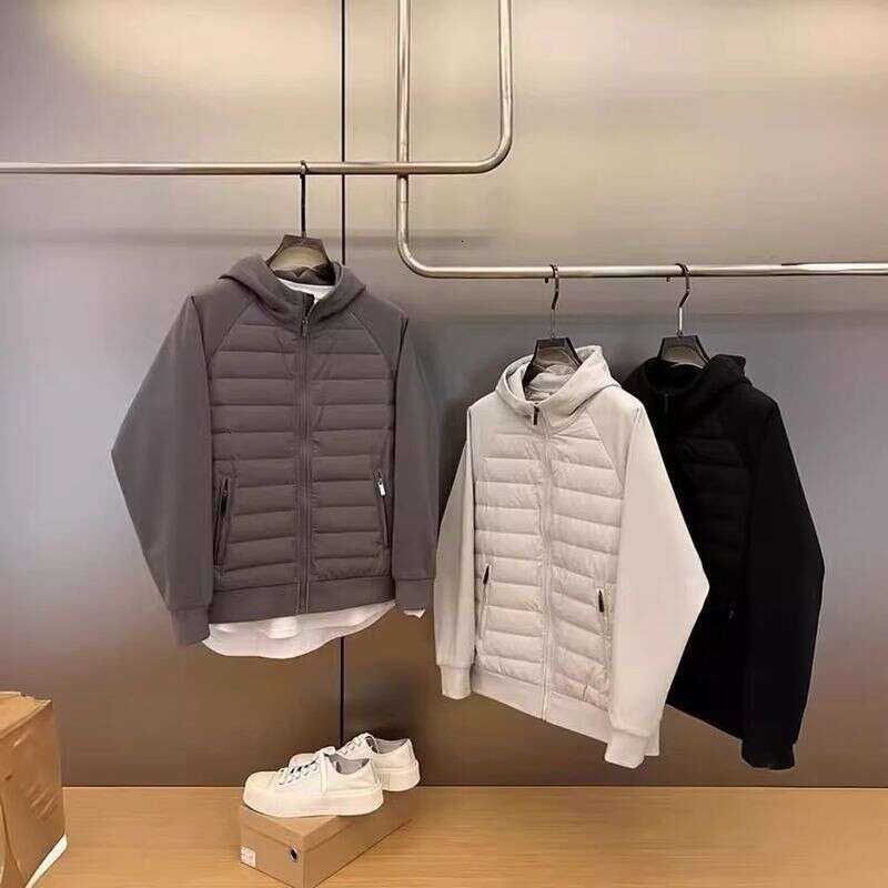 Men's Clothing Winter New Trend Thin Cotton Coat Loose Versatile Casual Hooded Solid Color Splicing Couple Jacket Men