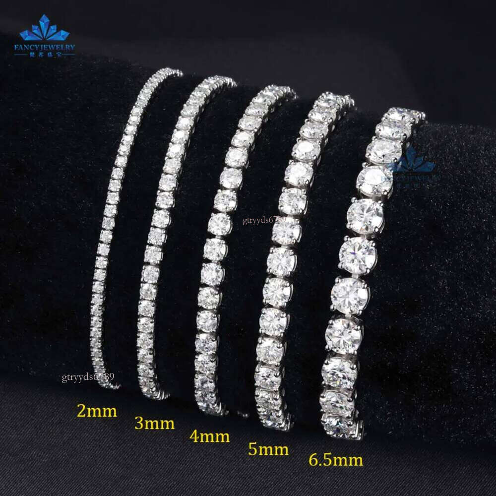 Moissanite tennis chaindesigner hiphop necklace 2mm 3mm iced out dia sterling sier 4mm 5mm moissanite tennis chain