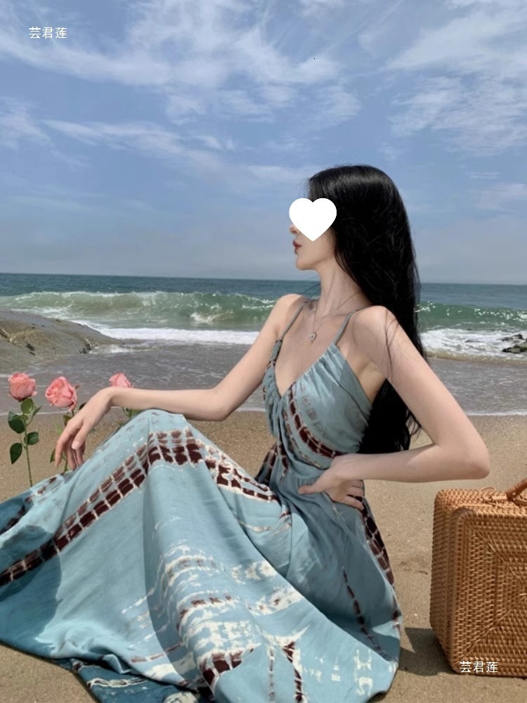 2025 Summer Vacation Dress Women's New Summer fashion French Travel Photo Beach Dress Elegant Long Dress New Designer Dress